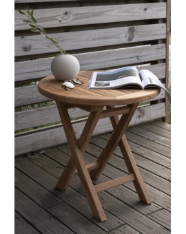 STOLIK OGRODOWY KENYA 50CM TEAK