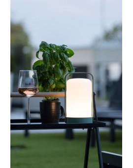 LAMPA OGRODOWA STOŁOWA FERN CIEMNOZIELONA