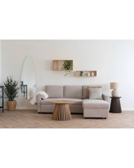 NAROŻNIK Z SZEZLONGIEM MILLY 201X132 CM JASNOSZARY