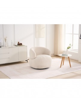 FOTEL OBROTOWY NEW YORK BOUCLE BEŻOWY