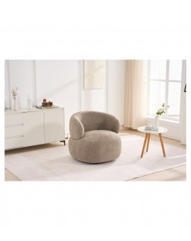 FOTEL OBROTOWY NEW YORK BOUCLE BRĄZOWY