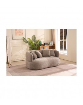SOFA 2-OSOBOWA NEW YORK BOUCLE BRĄZOWA