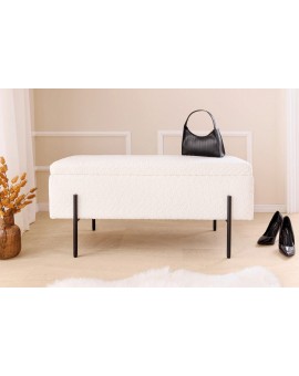 ŁAWKA LOFT 100X35 CM BOUCLE BIAŁY