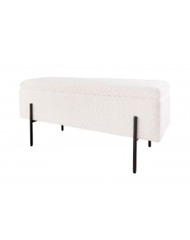 ŁAWKA LOFT 100X35 CM BOUCLE BIAŁY