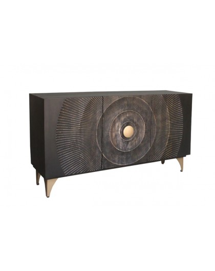 KOMODA GOLDEN SUNSET 140X38 CM MANGO CZARNA