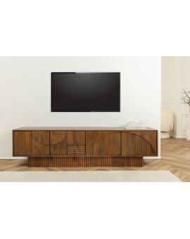 SZAFKA RTV ART DECO 200X38 CM MANGO BRĄZOWE