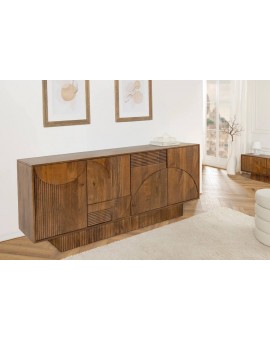 KOMODA ART DECO 170X38 CM MANGO BRĄZOWE