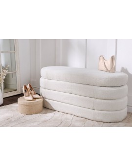 ŁAWKA VOQUE 115 CM BOUCLE BIAŁA