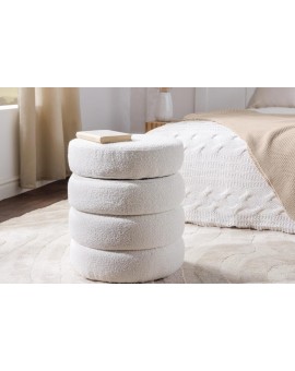 PUF VOQUE 41 CM BOUCLE BIAŁA
