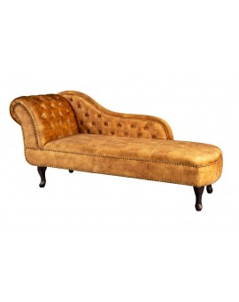 LEŻANKA CHESTERFIELD 170 CM MUSZTARDOWY WELUR