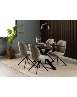 ST&Oacute;Ł  HEAVEN 135X75,5 CM CZARNA CERAMIKA