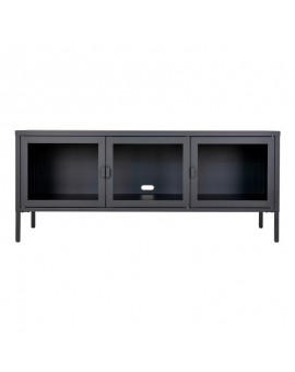 SZAFKA RTV BRISBANE 140X30 CM METALOWA CZARNA