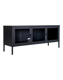 SZAFKA RTV BRISBANE 140X30 CM METALOWA CZARNA