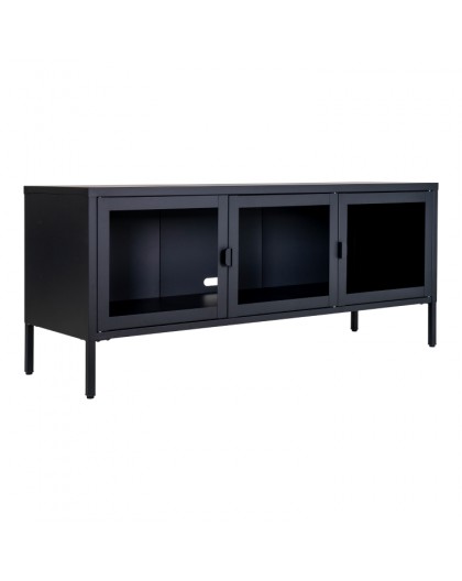 SZAFKA RTV BRISBANE 140X30 CM METALOWA CZARNA