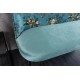 ŁAWA BOUTIQUE 130CM NIEBIESKA WZÓR KWIATOWY
