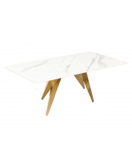 STOLIK KAWOWY ART LIVING 130X70 CM CERAMICZNY BIAŁY