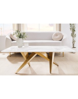 STOLIK KAWOWY ART LIVING 130X70 CM CERAMICZNY BIAŁY