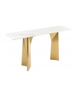 KONSOLA EXTRAWAGANCJA 140X40 CM MARMUR BIAŁY
