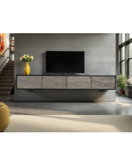 SZAFKA RTV MOUNTAIN SOUL 200X35 CM AKACJA CZARNA