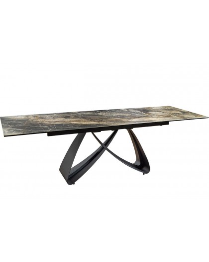 STÓŁ ROZKŁADANY INFINITY 180-220X260 CM CERAMIKA TAUPE BRĄZOWO-SZARY