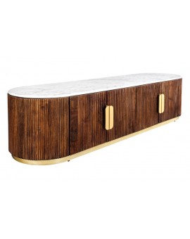 SZAFKA RTV GATSBY II 170X45 CM MANGO MARMUR BIAŁY