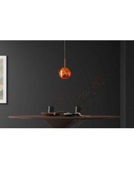 LAMPA WISZĄCA LIQUID DIAMOND 20 CM SZKŁO MIEDZIANE