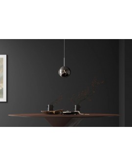 LAMPA WISZĄCA LIQUID DIAMOND 20 CM SZKŁO DYMIONA CZERŃ