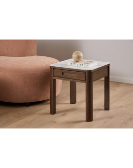 STOLIK KAWOWY SOUTHAMPTON 45X45 CM CERAMIKA KREMOWA