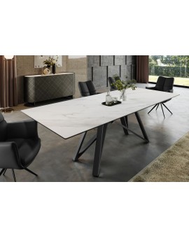 STÓŁ ROZKŁADANY ATLAS 160-200X90 CM CERAMIKA BIAŁY