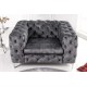 FOTEL MODERN BAROCK WELUR SZARY