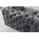 FOTEL MODERN BAROCK WELUR SZARY