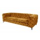 SOFA MODERN BAROCK 3-OSOBOWA MUSZTARDOWY WELUR