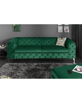 SOFA MODERN BAROCK 3-OSOBOWA WELUR ZIELONY