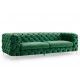 SOFA MODERN BAROCK 3-OSOBOWA WELUR ZIELONY