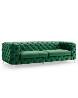 SOFA MODERN BAROCK 3-OSOBOWA WELUR ZIELONY