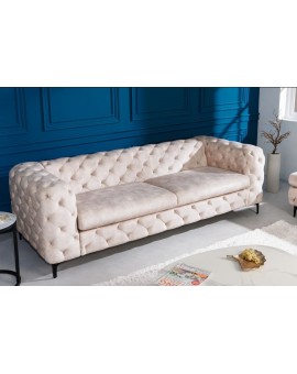 SOFA MODERN BAROCK 3-OSOBOWA WELUR BEŻOWY
