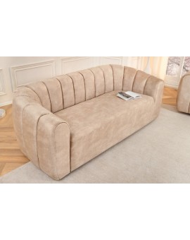 SOFA BABYLON 202X89 CM WELUR BEŻOWY