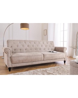 SOFA ROZKŁADANA MAISON BELLE AFFAIRE 220 CM BOUCLE BEŻOWA