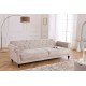 SOFA ROZKŁADANA MAISON BELLE AFFAIRE 220 CM BOUCLE BEŻOWA