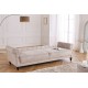 SOFA ROZKŁADANA MAISON BELLE AFFAIRE 220 CM BOUCLE BEŻOWA