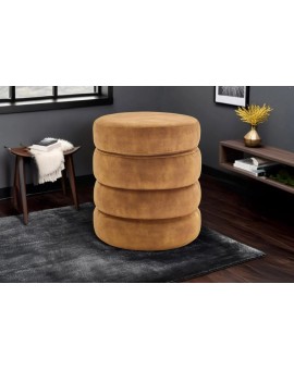 PUF VOQUE 41 CM WELUR MUSZTARDOWY