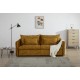 SOFA ROZKŁADANA APARTAMENT 215 CM WELUR MUSZTARDOWY