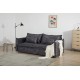 SOFA ROZKŁADANA APARTAMENT 215 CM WELUR SZARY