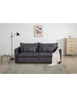 SOFA ROZKŁADANA APARTAMENT 215 CM WELUR SZARY