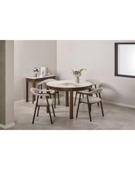 STÓŁ ROZKŁADANY SOUTHAMPTON 120X75 CM CERAMIKA KREMOWA