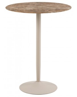 STÓŁ BAROWY MALTA 80 CM CERAMIKA BRĄZOWA