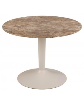 STOLIK KAWOWY MALTA 60 CM CERAMIKA BRĄZOWA