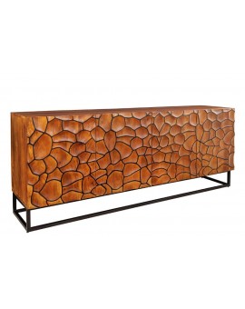 KOMODA VULCANO MOZAIKA 177X38 CM MANGO CZARNO-BIAŁA