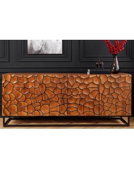 KOMODA VULCANO MOZAIKA 177X38 CM MANGO CZARNO-BIAŁA