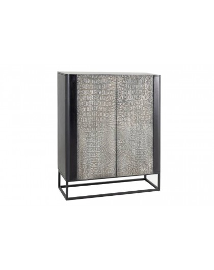 KOMODA KROKODYL 100X38 CM MANGO CZARNO-SZARA